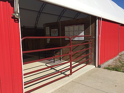 Our gated entry in the stables